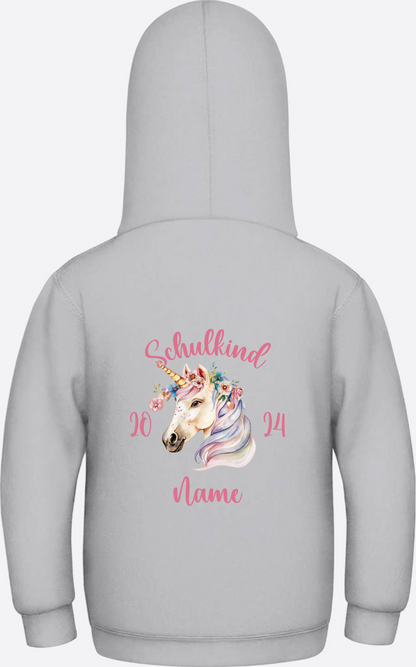 Personalisierter Hoodie zur Einschulung für Mädchen - Heather Grey