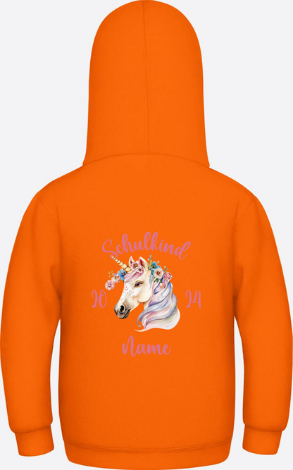Personalisierter Hoodie zur Einschulung für Mädchen - Orange Crush