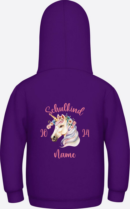 Personalisierter Hoodie zur Einschulung für Mädchen - Purple