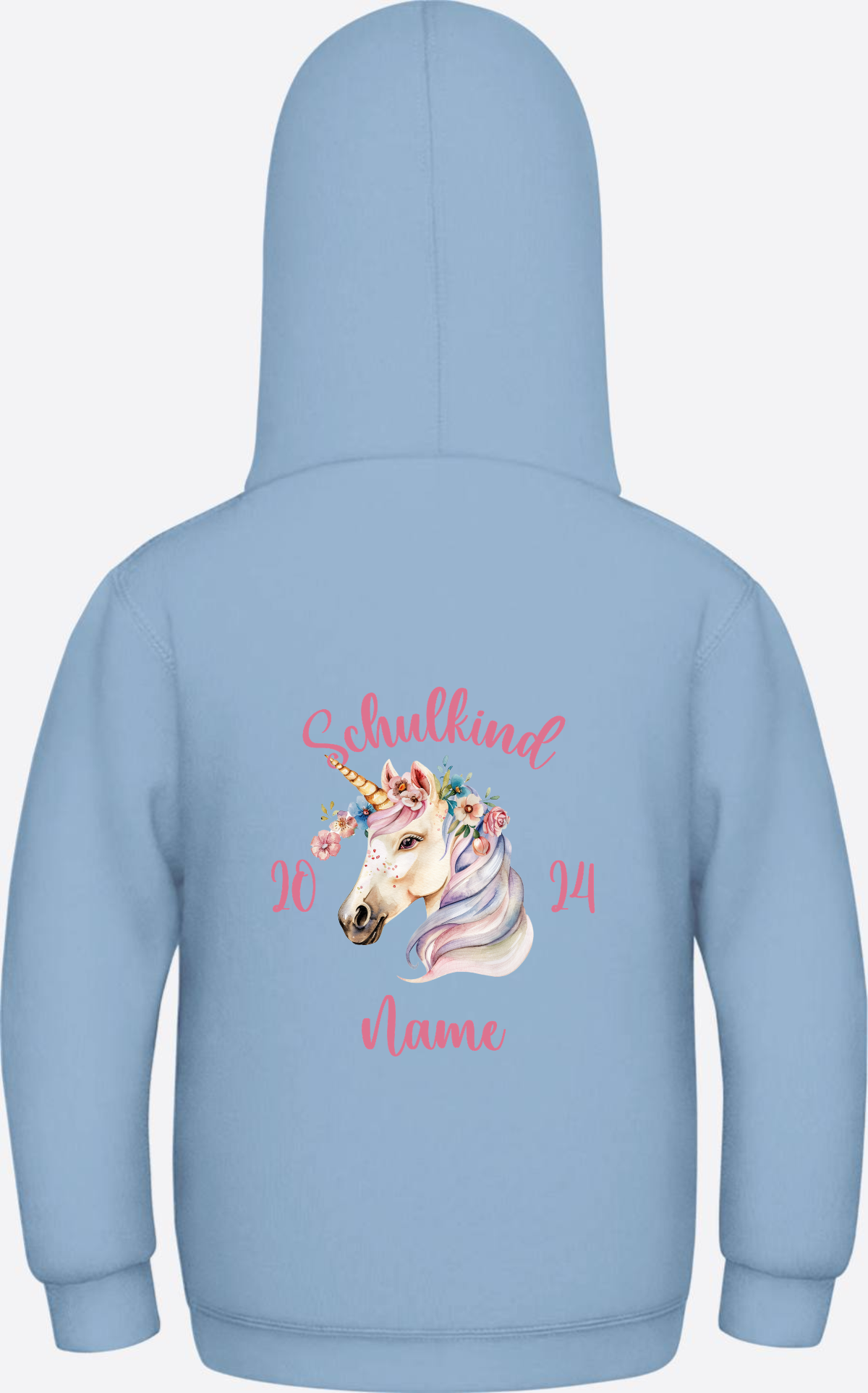 Personalisierter Hoodie zur Einschulung für Mädchen - Sky Blue