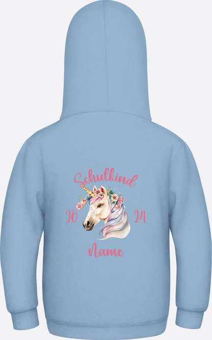 Personalisierter Hoodie zur Einschulung für Mädchen - Sky Blue