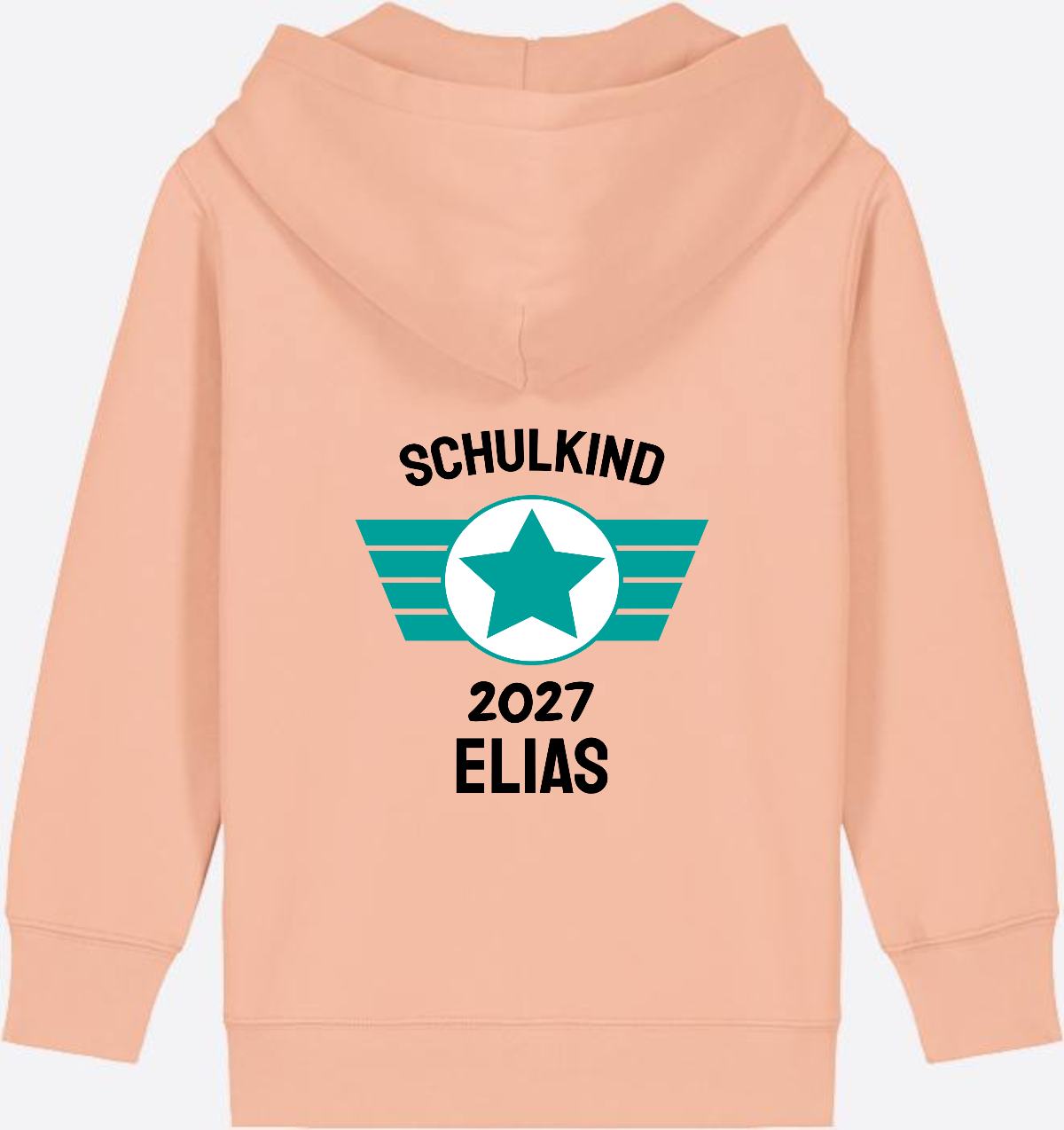 Personalisierter Schulkind Zip-Hoodie mit Namen – Zur Einschulung - Fraiche Peche