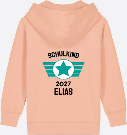 Personalisierter Schulkind Zip-Hoodie mit Namen – Zur Einschulung - Fraiche Peche