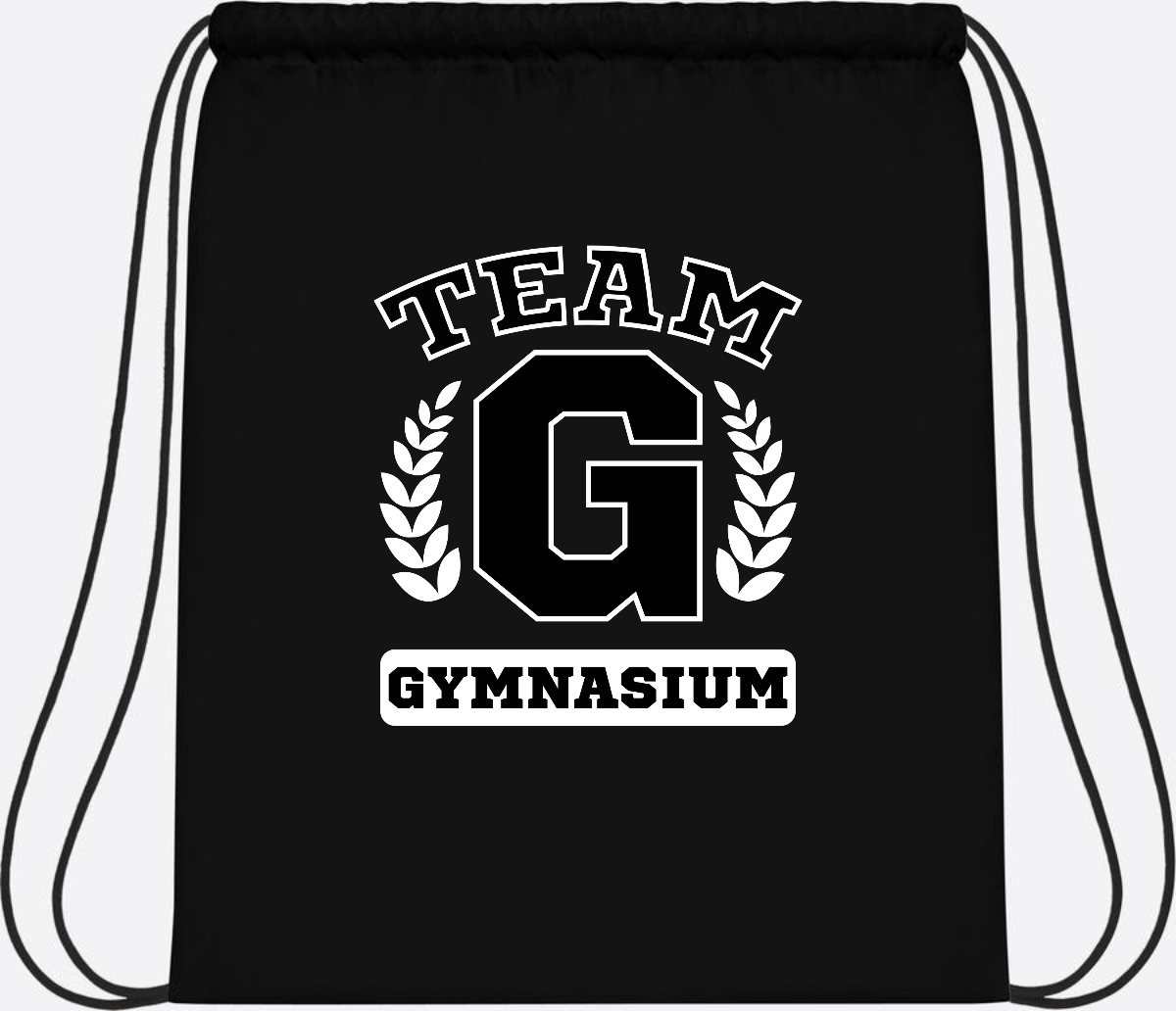 Personalisierter Turnbeutel "Team Gymnasium" zur Einschulung - Black/Black