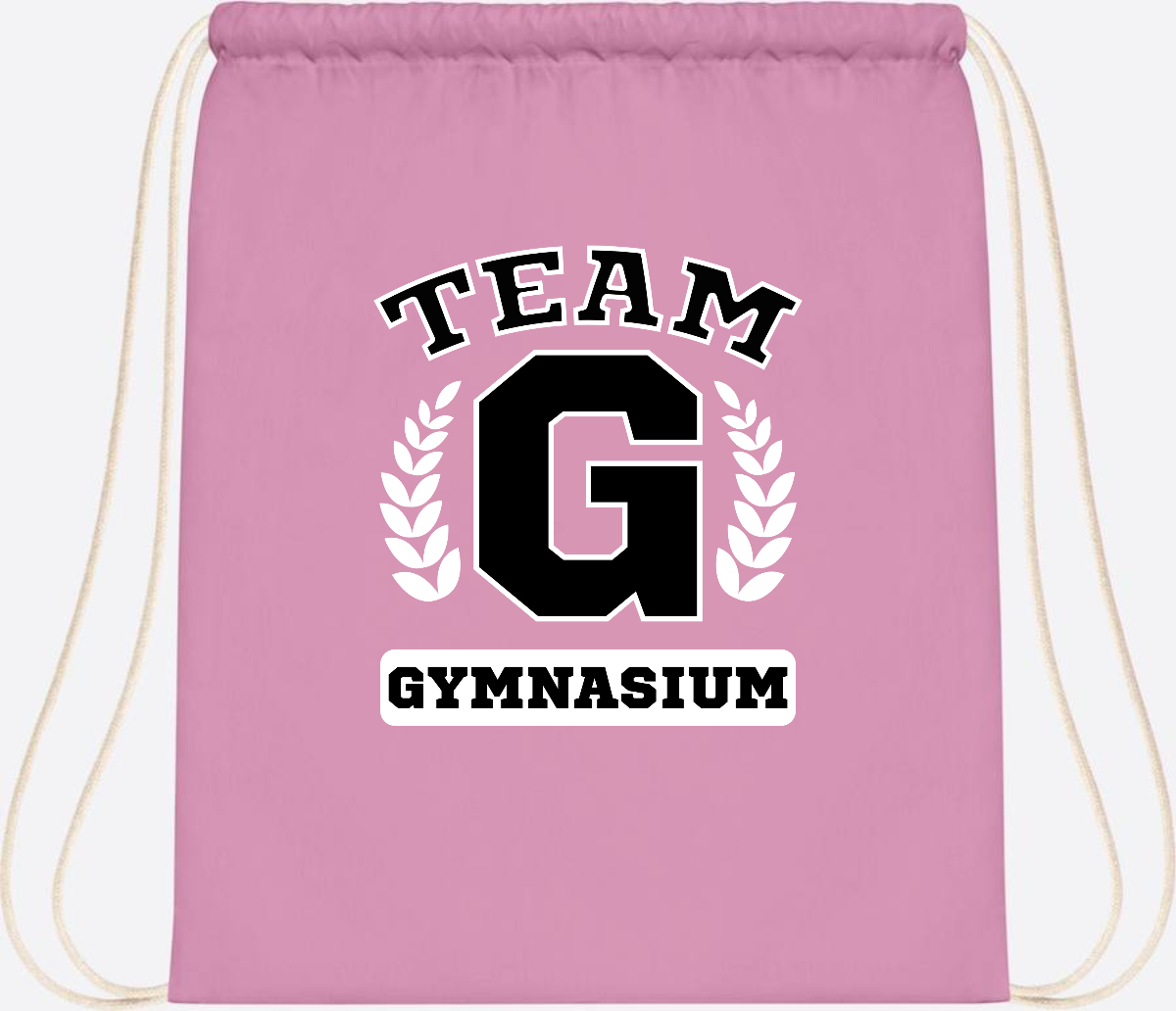 Personalisierter Turnbeutel "Team Gymnasium" zur Einschulung - Classic Pink/White