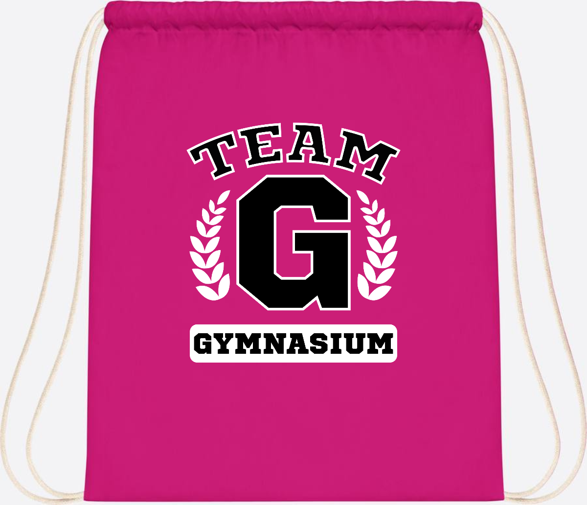 Personalisierter Turnbeutel "Team Gymnasium" zur Einschulung - Fuchsia