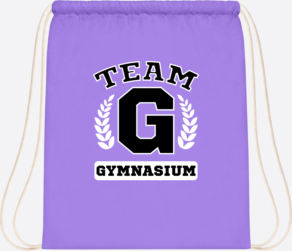 Personalisierter Turnbeutel "Team Gymnasium" zur Einschulung - Lavender/White