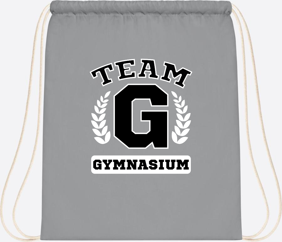 Personalisierter Turnbeutel "Team Gymnasium" zur Einschulung - Light Grey
