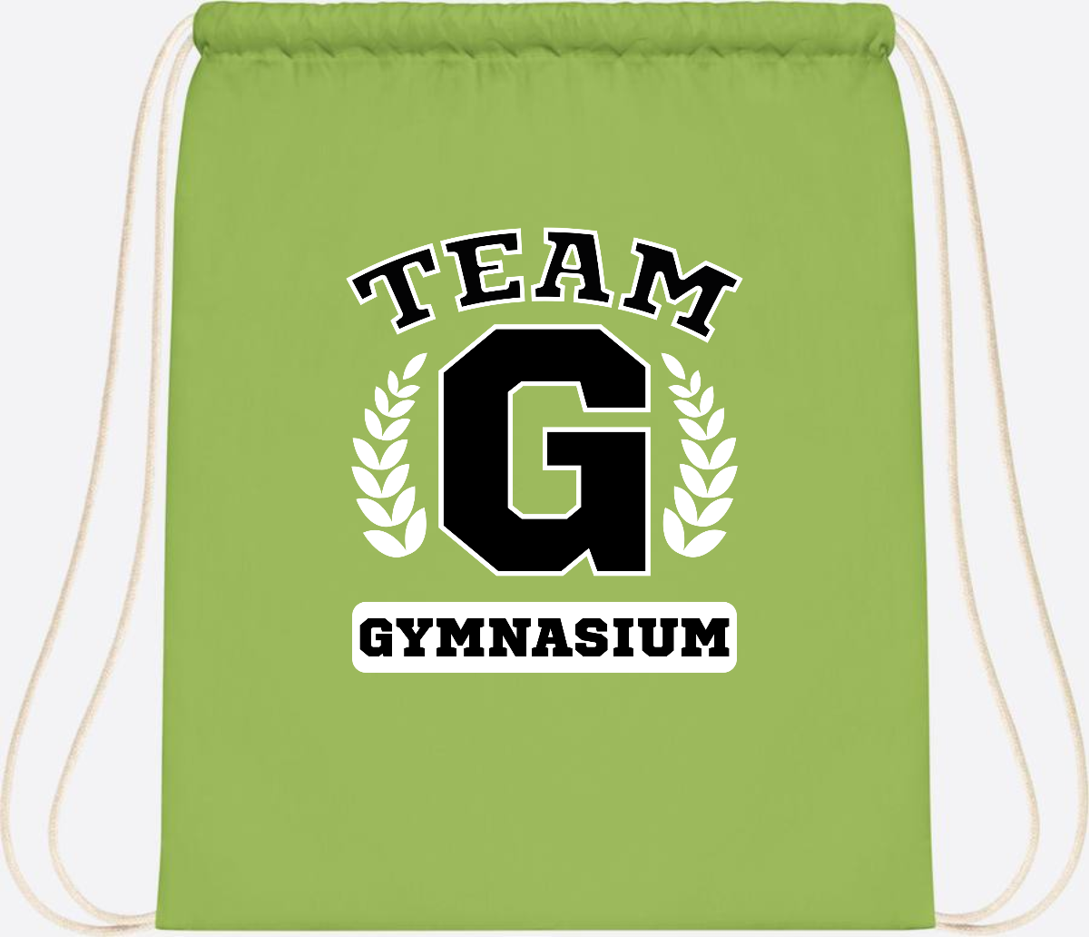 Personalisierter Turnbeutel "Team Gymnasium" zur Einschulung - Lime Green