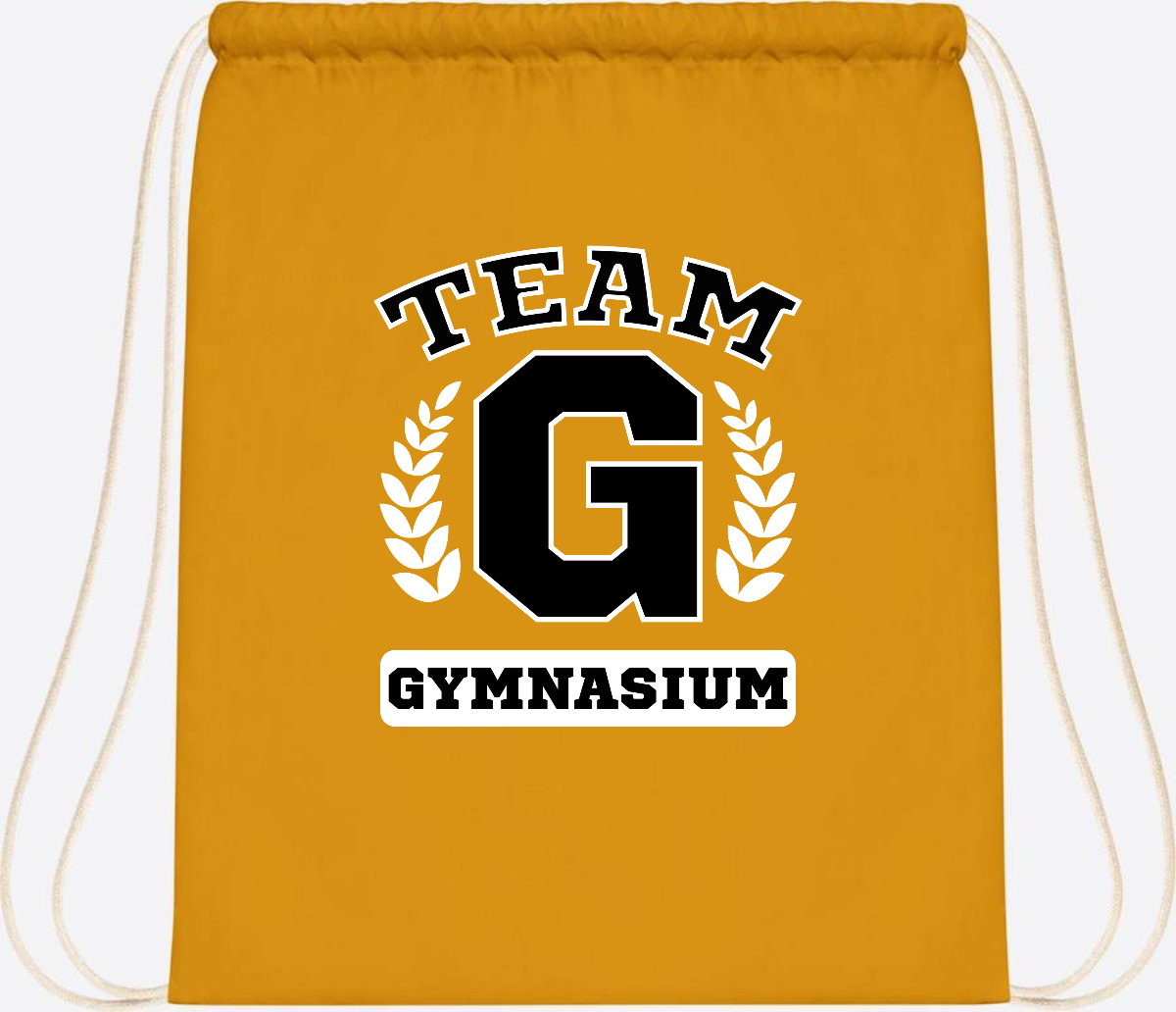 Personalisierter Turnbeutel "Team Gymnasium" zur Einschulung - Mustard