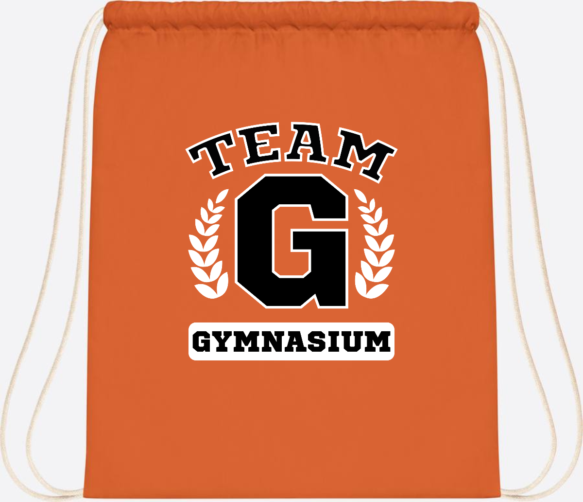 Personalisierter Turnbeutel "Team Gymnasium" zur Einschulung - Orange
