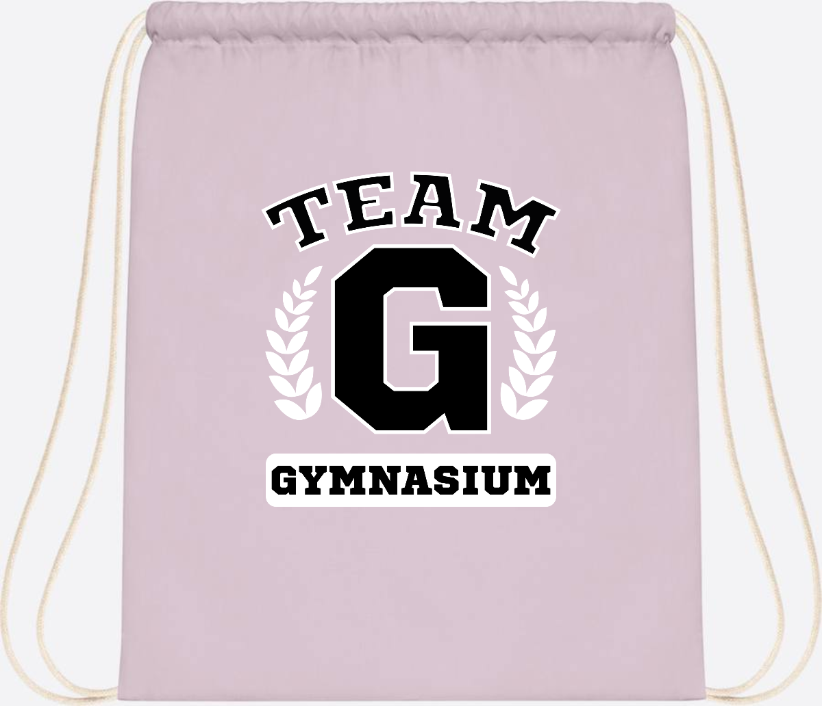 Personalisierter Turnbeutel "Team Gymnasium" zur Einschulung - Pastel Pink/White