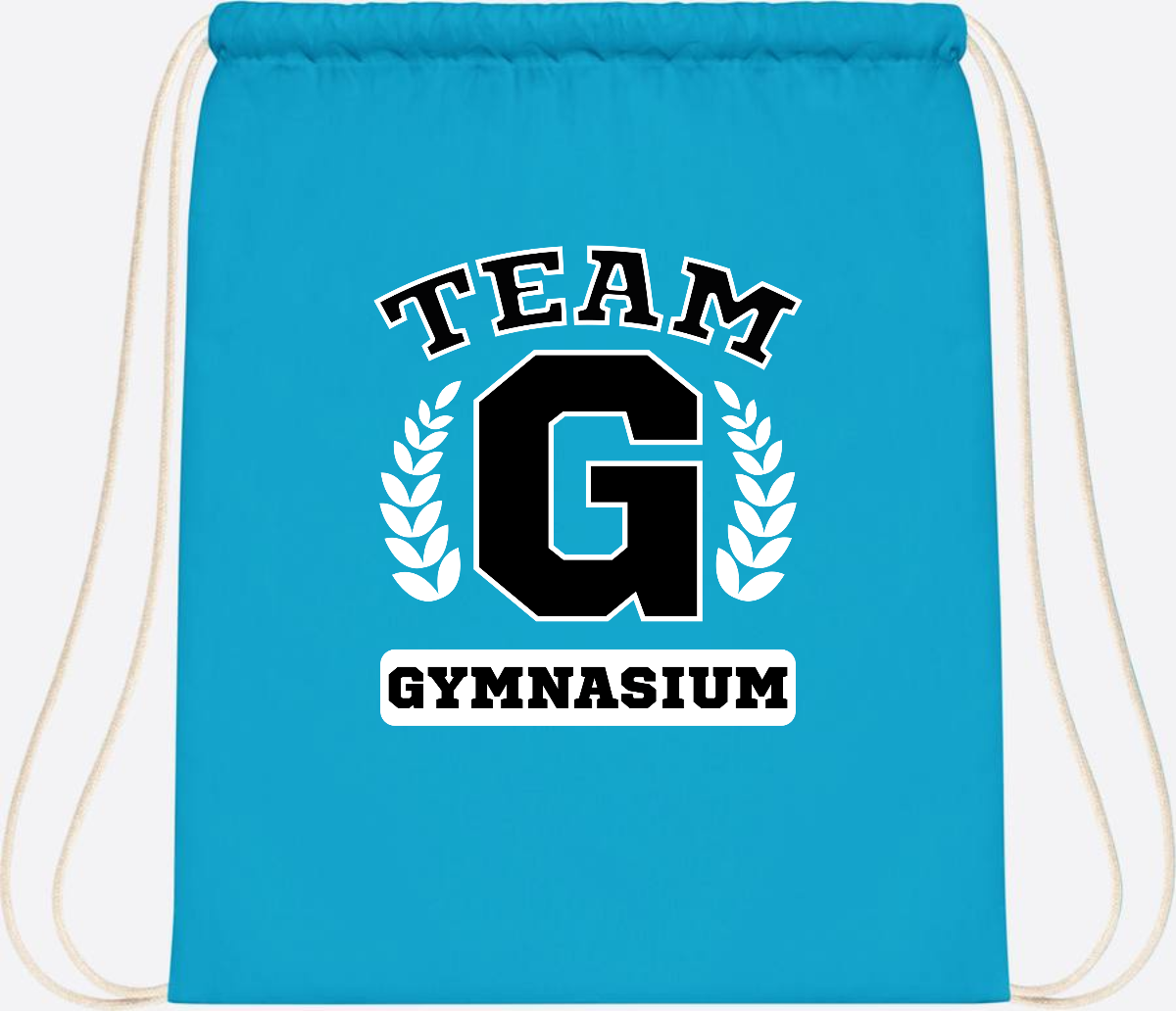 Personalisierter Turnbeutel "Team Gymnasium" zur Einschulung - Surf Blue