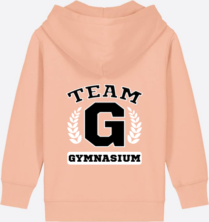 Personalisierter Zip-Hoodie Team Gymnasium zum Schulstart - Fraiche Peche