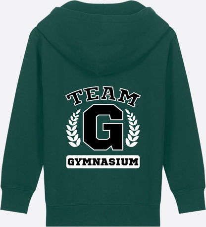 Personalisierter Zip-Hoodie Team Gymnasium zum Schulstart - Glazed Green