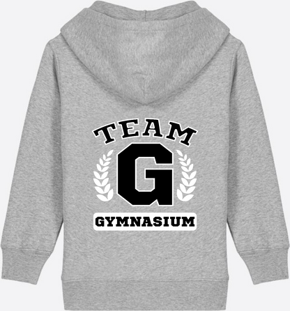 Personalisierter Zip-Hoodie Team Gymnasium zum Schulstart - Heather Grey