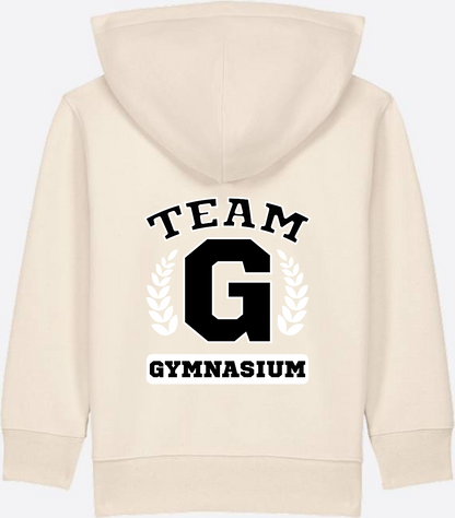 Personalisierter Zip-Hoodie Team Gymnasium zum Schulstart - Natural Raw