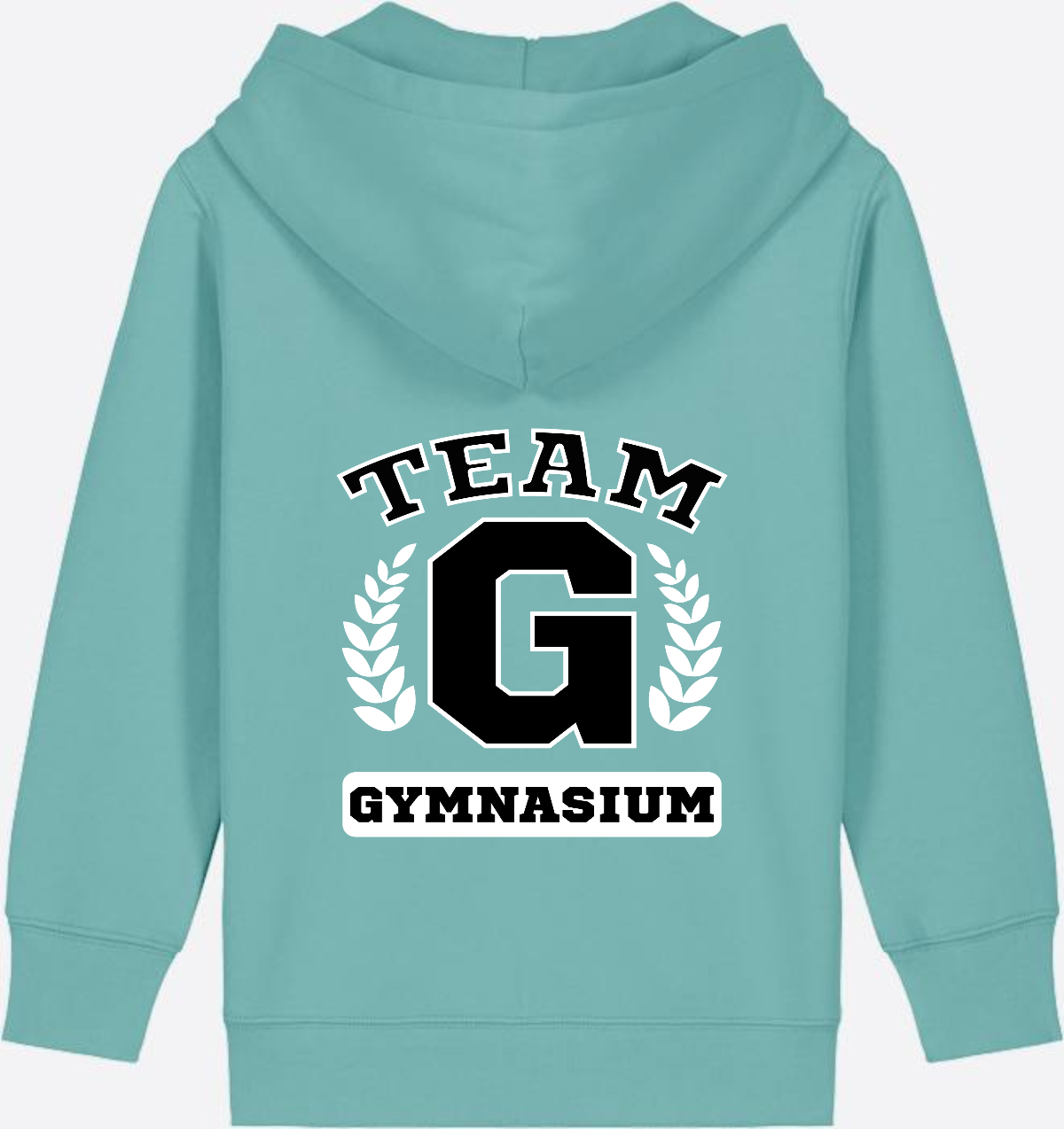 Personalisierter Zip-Hoodie Team Gymnasium zum Schulstart - Teal Monstera