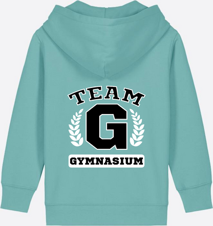 Personalisierter Zip-Hoodie Team Gymnasium zum Schulstart - Teal Monstera