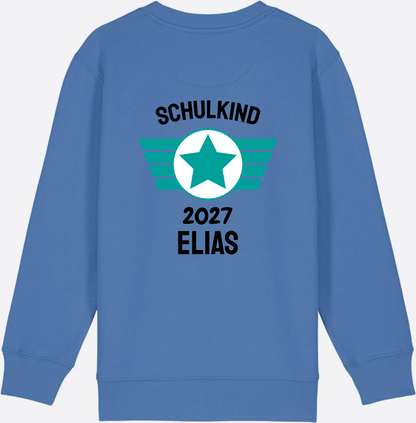 Personalisiertes Schulkind Sweatshirt zur Einschulung - Bright Blue
