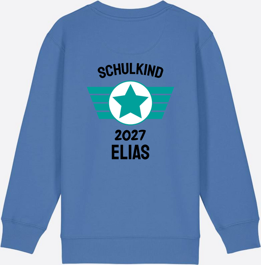 Personalisiertes Schulkind Sweatshirt zur Einschulung - Bright Blue