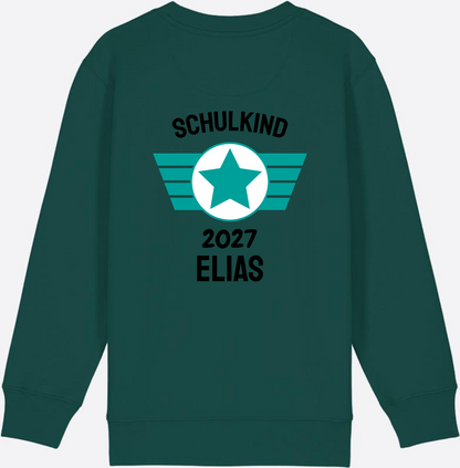 Personalisiertes Schulkind Sweatshirt zur Einschulung - Glazed Green