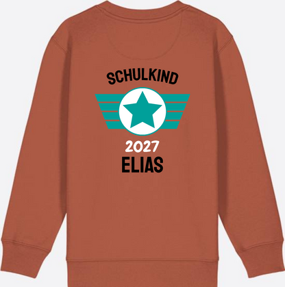 Personalisiertes Schulkind Sweatshirt zur Einschulung - Heritage Brown