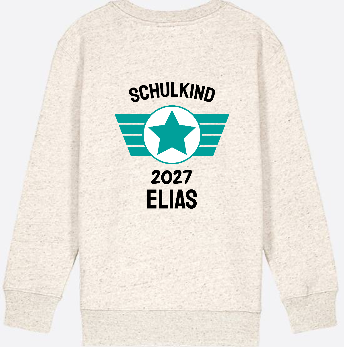 Personalisiertes Schulkind Sweatshirt zur Einschulung - Natural Raw