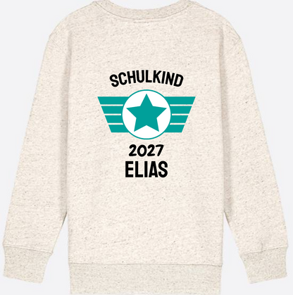 Personalisiertes Schulkind Sweatshirt zur Einschulung - Natural Raw