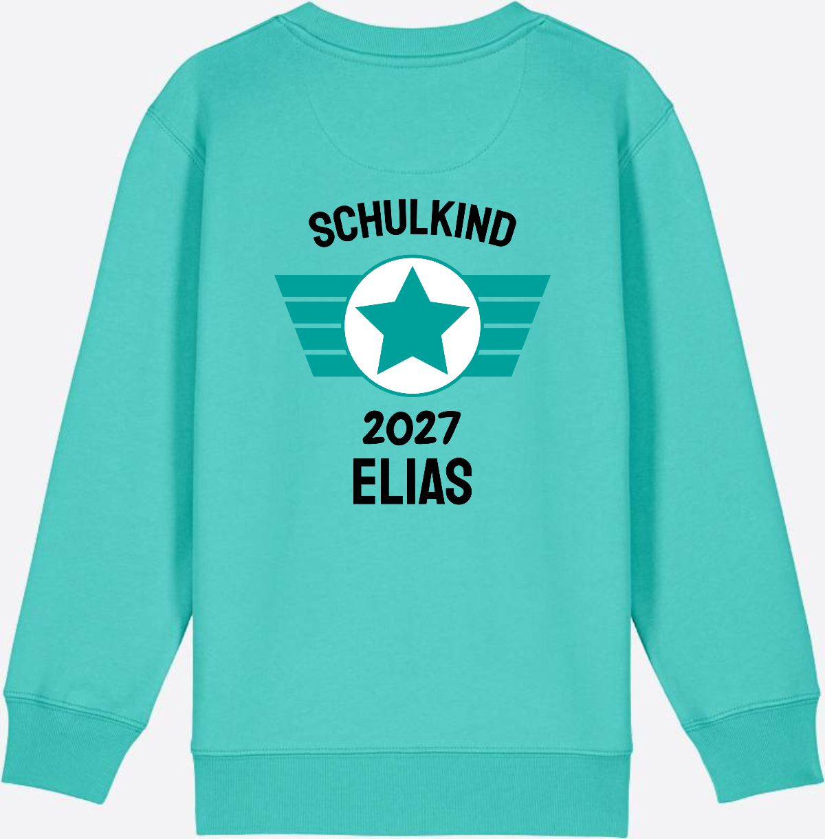 Personalisiertes Schulkind Sweatshirt zur Einschulung - Pool Blue