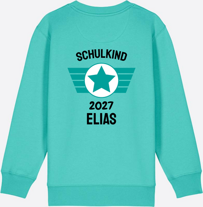 Personalisiertes Schulkind Sweatshirt zur Einschulung - Pool Blue