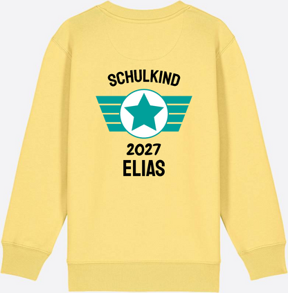 Personalisiertes Schulkind Sweatshirt zur Einschulung - Viva Yellow