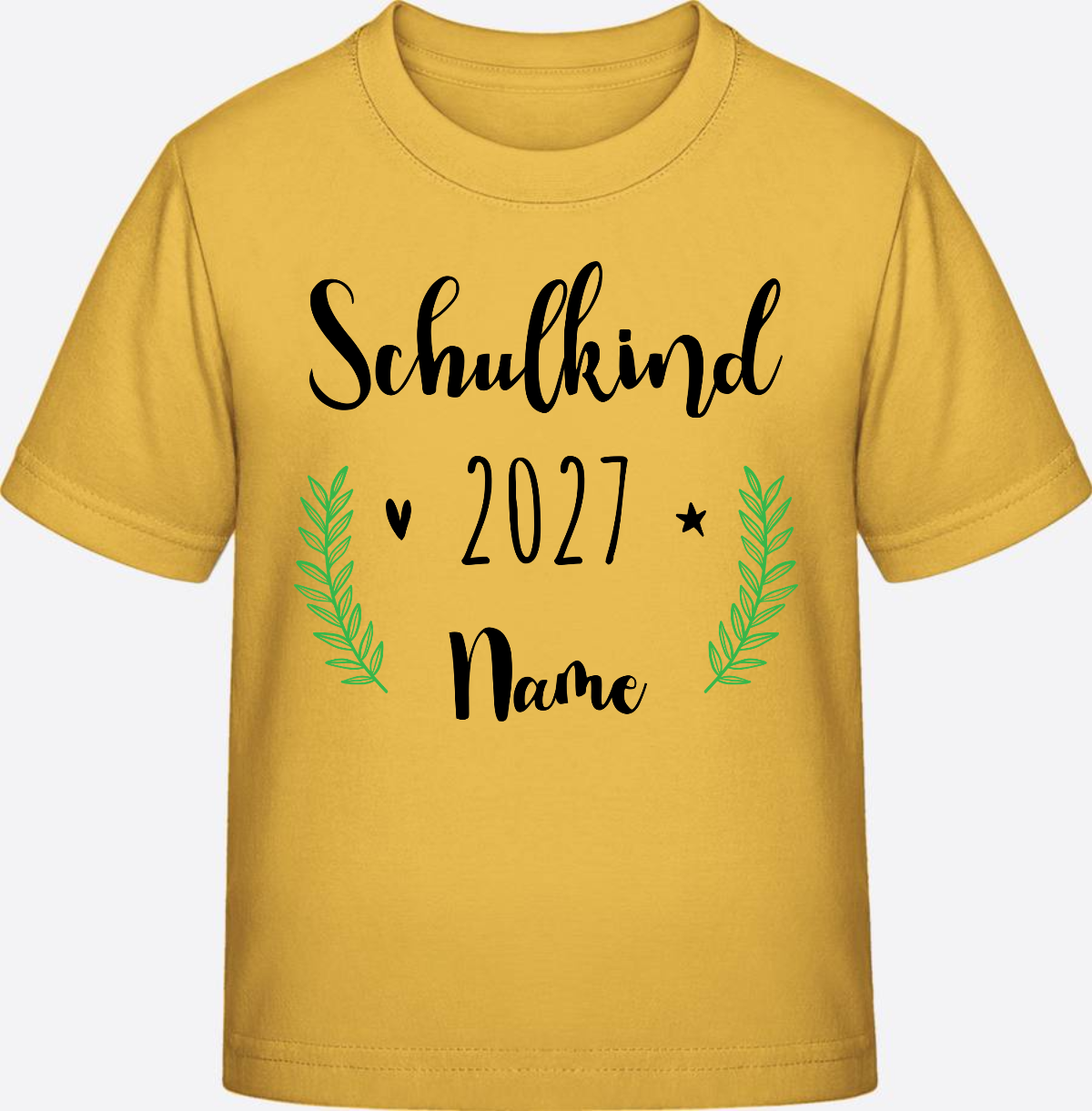 Personalisiertes Schulkind T-Shirt mit Namen zur Einschulung - Gold