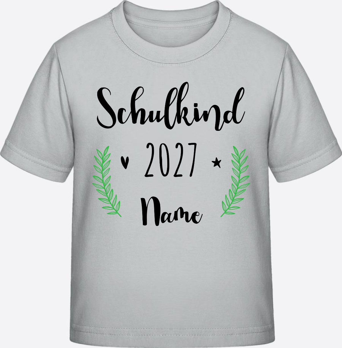 Personalisiertes Schulkind T-Shirt mit Namen zur Einschulung - Pacific Grey