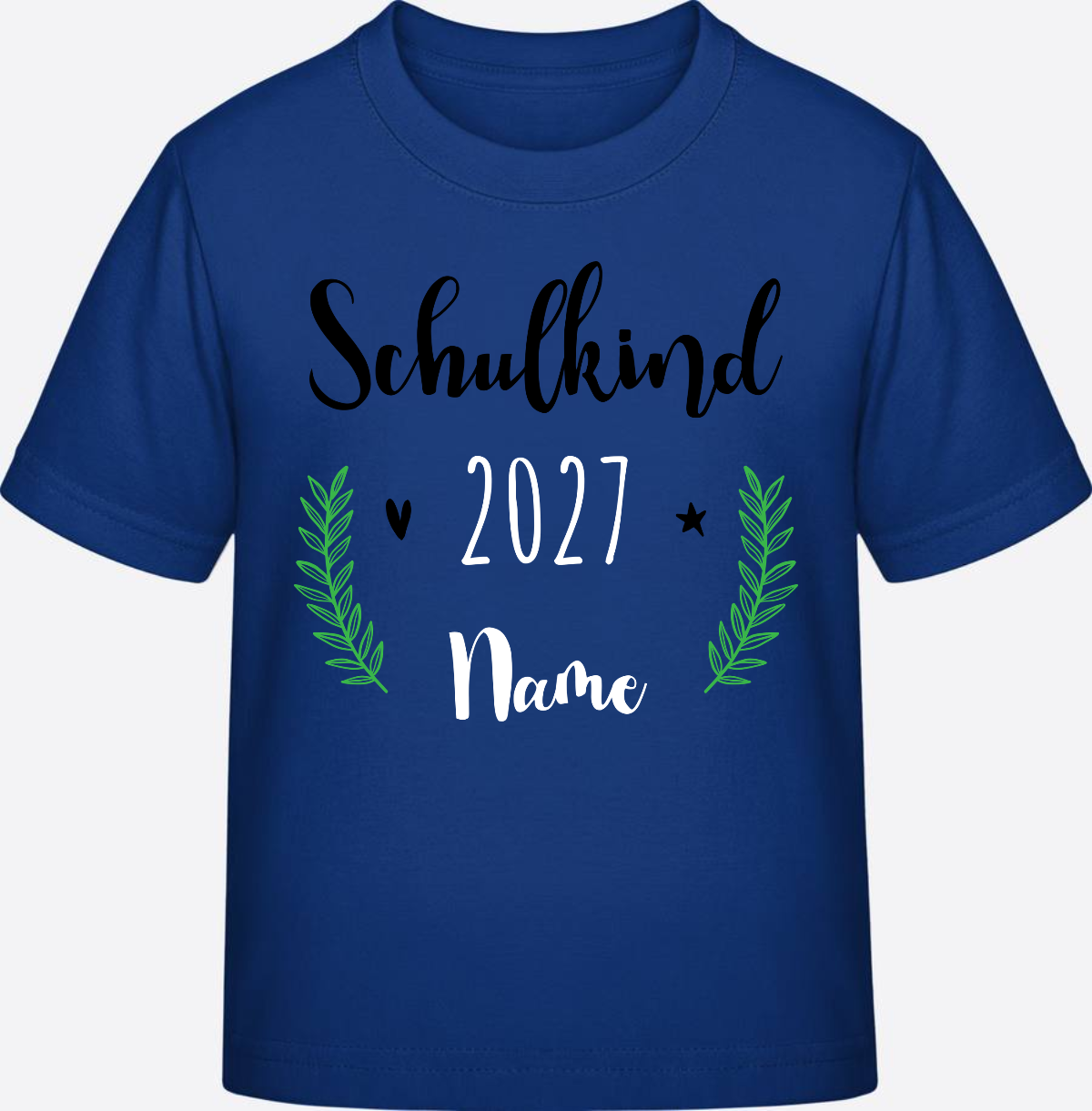 Personalisiertes Schulkind T-Shirt mit Namen zur Einschulung - Royal