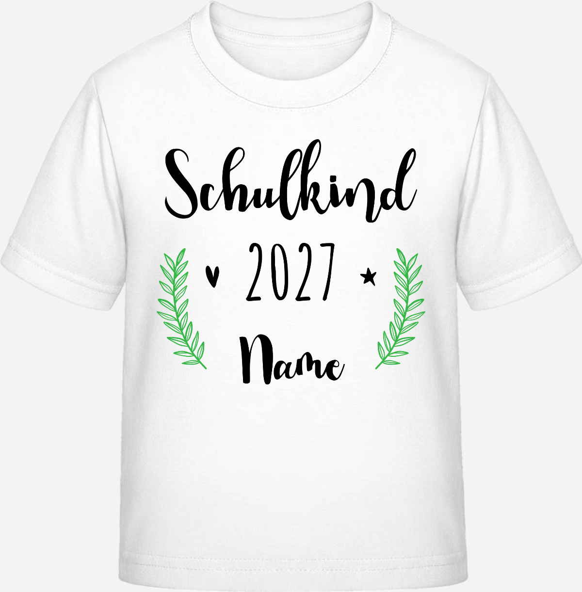 Personalisiertes Schulkind T-Shirt mit Namen zur Einschulung - White