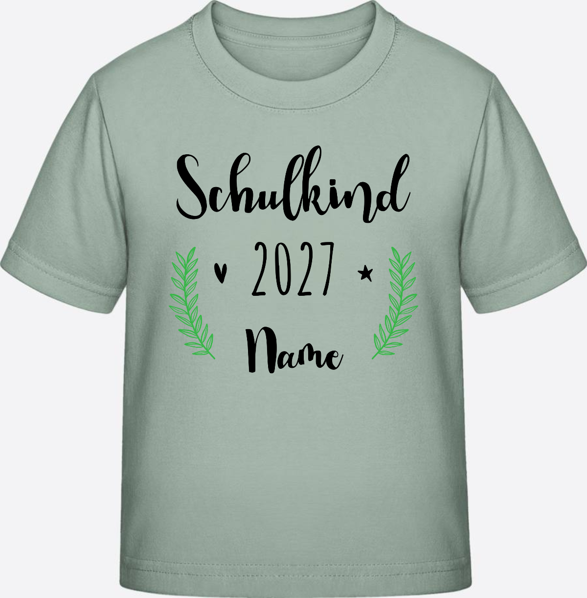 Personalisiertes Schulkind T-Shirt mit Namen zur Einschulung - Aloe