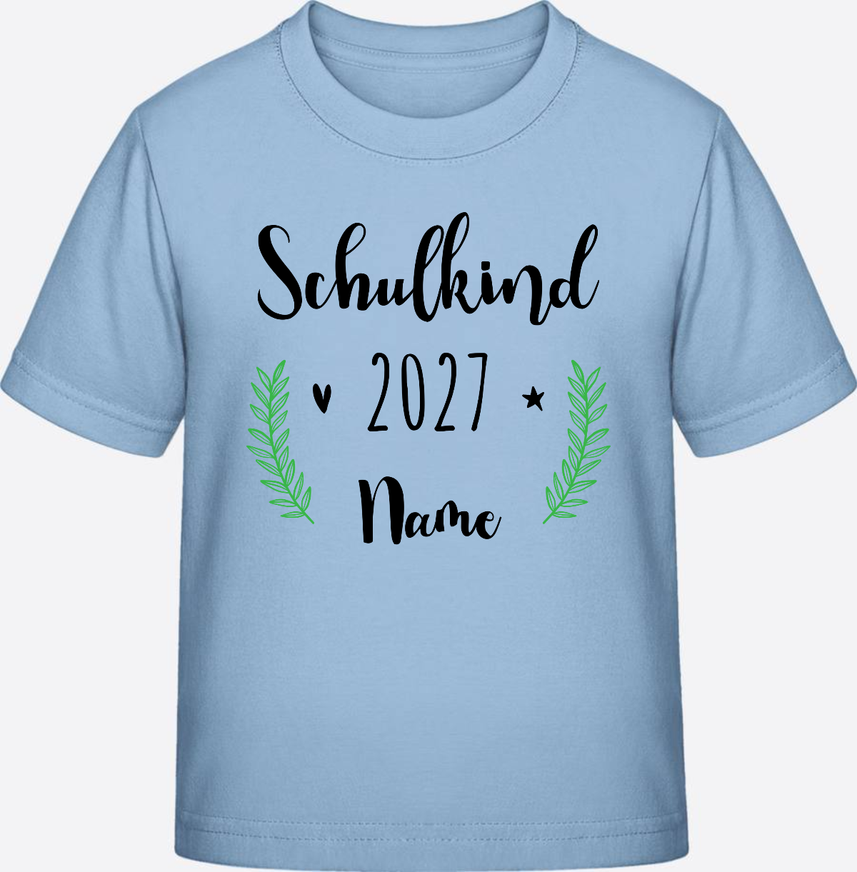 Personalisiertes Schulkind T-Shirt mit Namen zur Einschulung - Blue Soul
