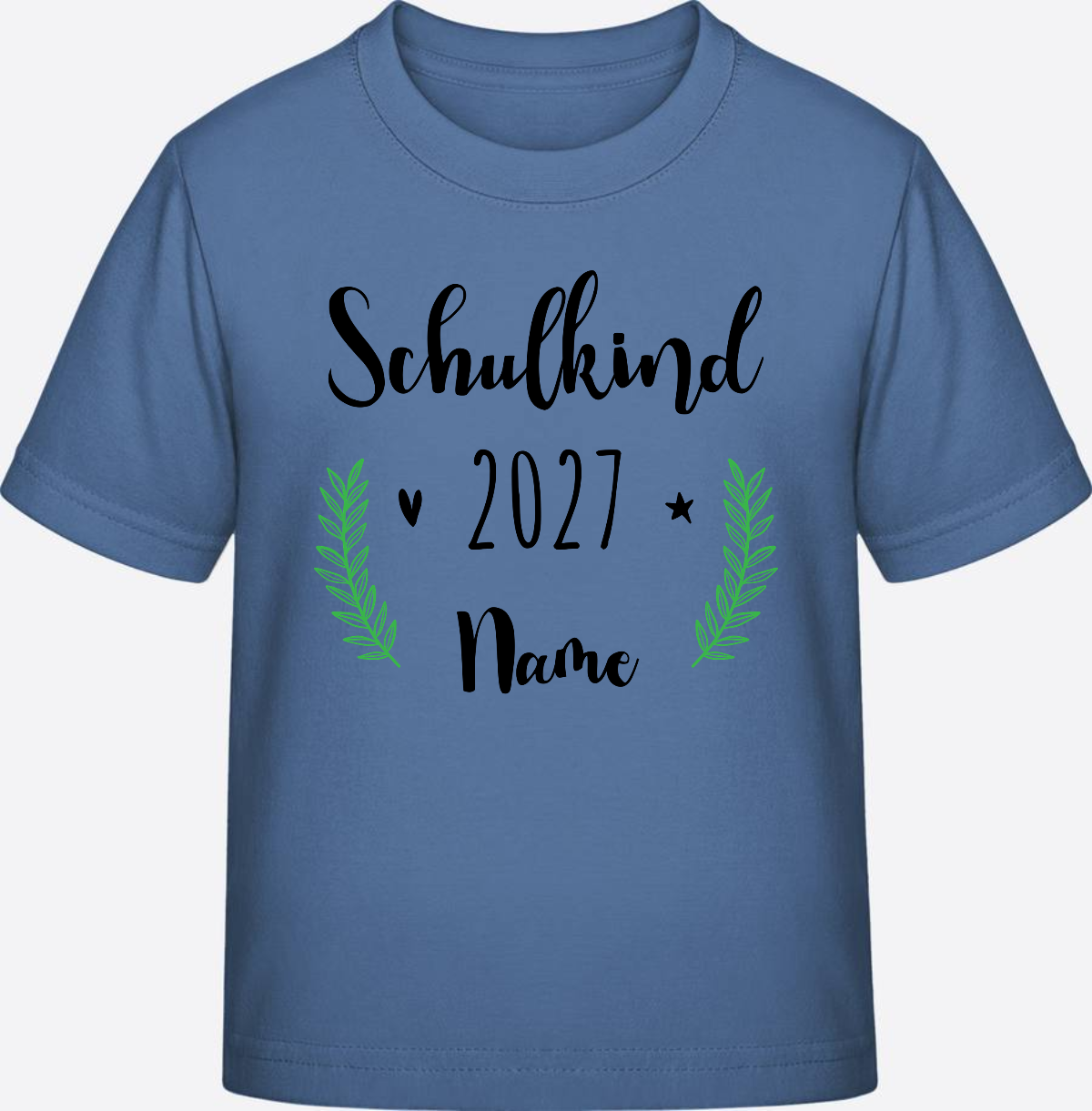 Personalisiertes Schulkind T-Shirt mit Namen zur Einschulung - Bright Blue