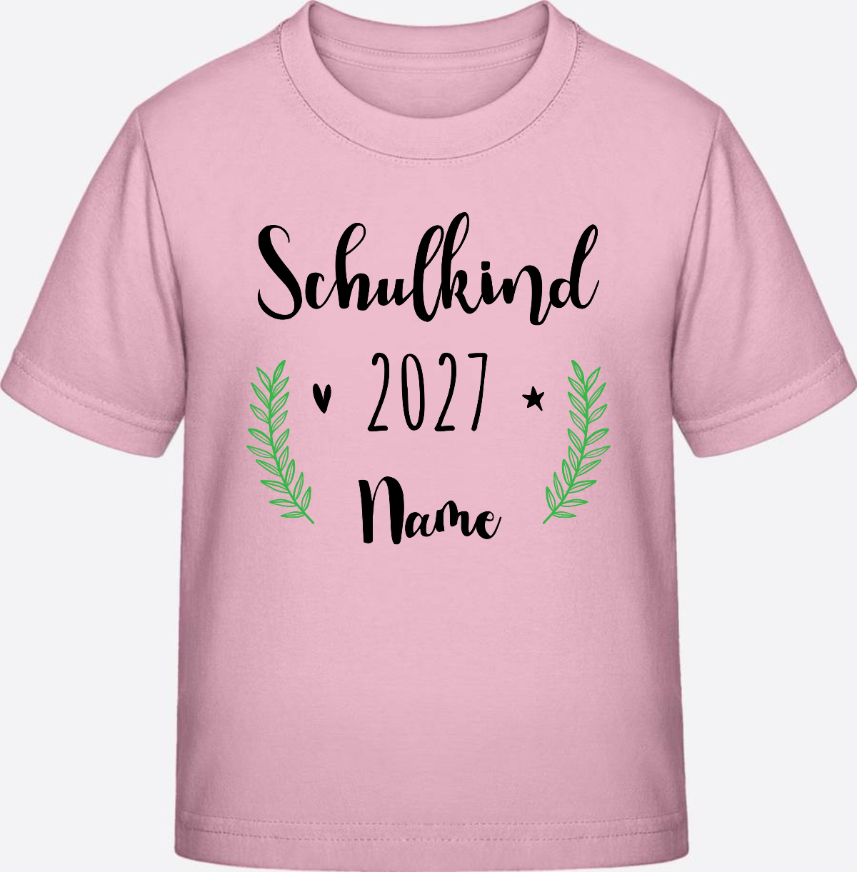 Personalisiertes Schulkind T-Shirt mit Namen zur Einschulung - Cotton Pink