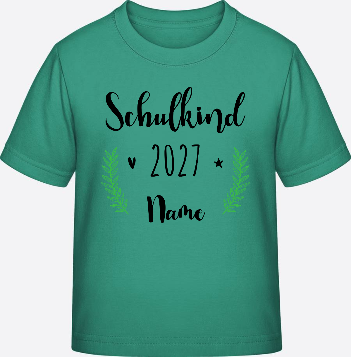 Personalisiertes Schulkind T-Shirt mit Namen zur Einschulung - Go Green