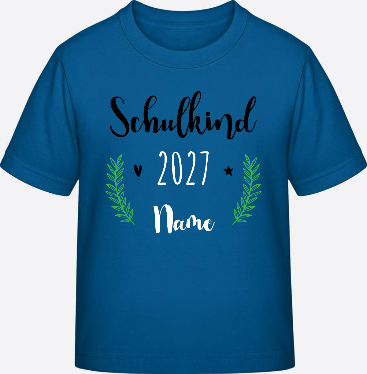 Personalisiertes Schulkind T-Shirt mit Namen zur Einschulung - Royal Blue