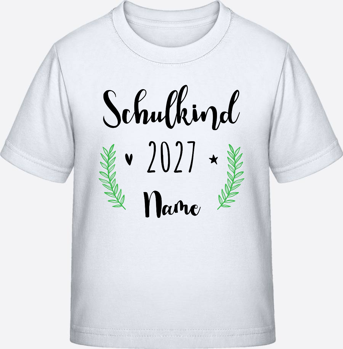 Personalisiertes Schulkind T-Shirt mit Namen zur Einschulung - White