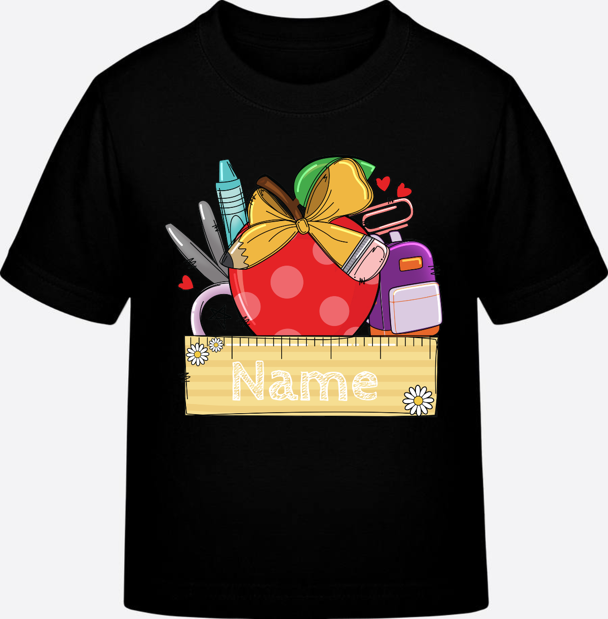 Personalisiertes T-Shirt zur Einschulung – Geschenk mit Wunschnamen - Black