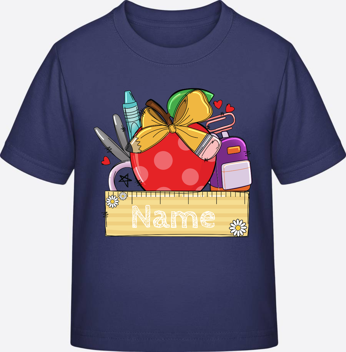Personalisiertes T-Shirt zur Einschulung – Geschenk mit Wunschnamen - Indigo