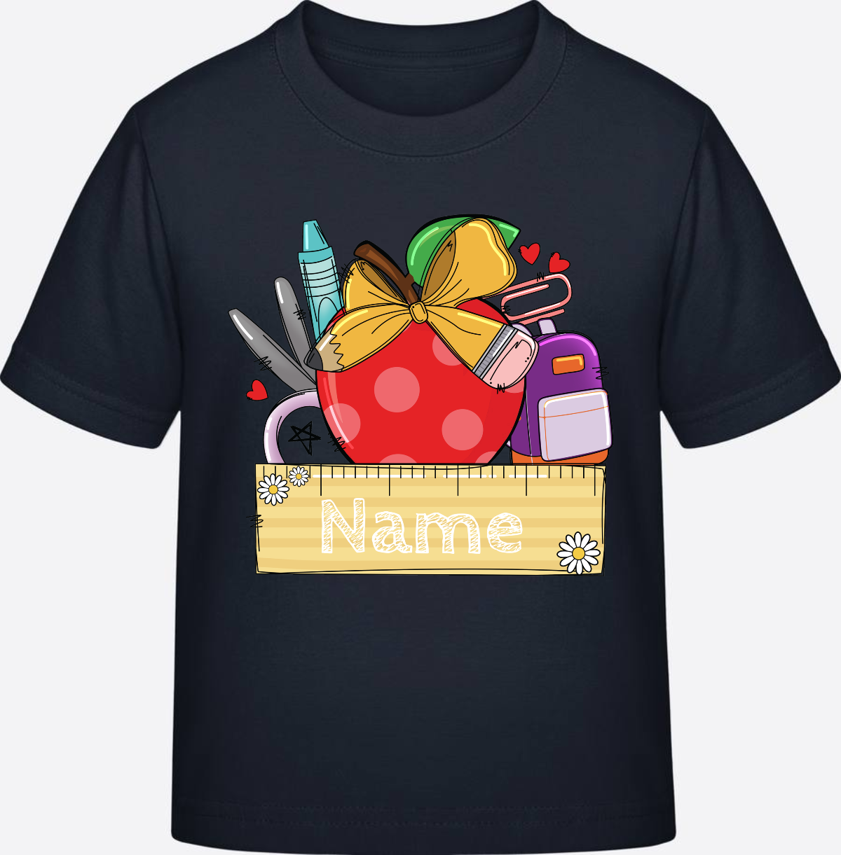 Personalisiertes T-Shirt zur Einschulung – Geschenk mit Wunschnamen - Navy