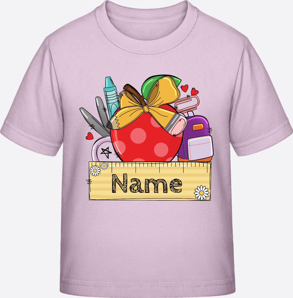Personalisiertes T-Shirt zur Einschulung – Geschenk mit Wunschnamen - Pink Sixties