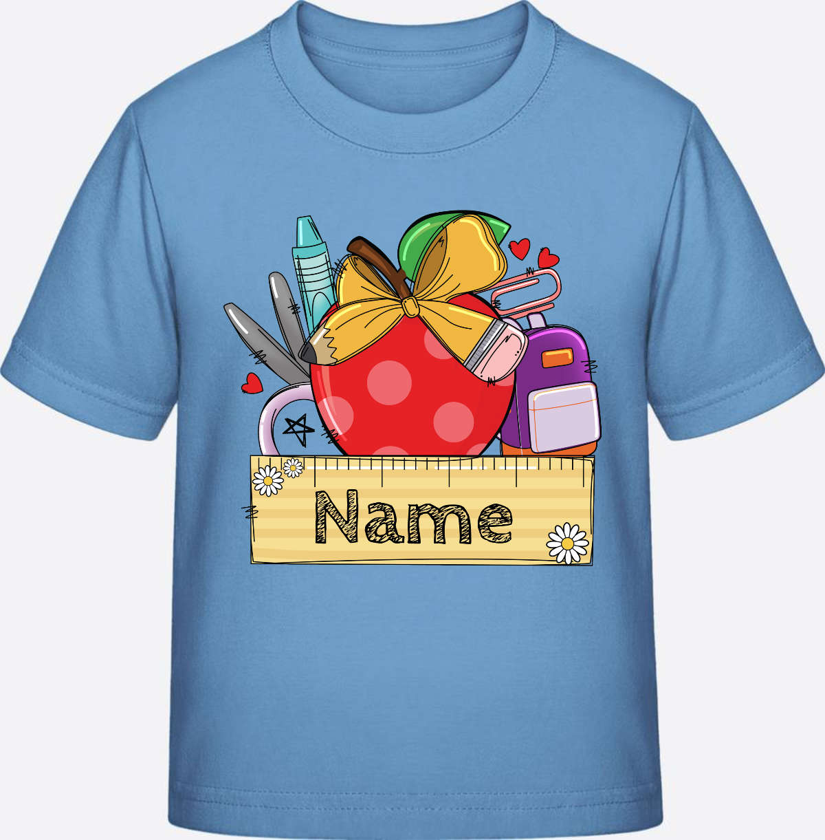 Personalisiertes T-Shirt zur Einschulung – Geschenk mit Wunschnamen - Sky Blue