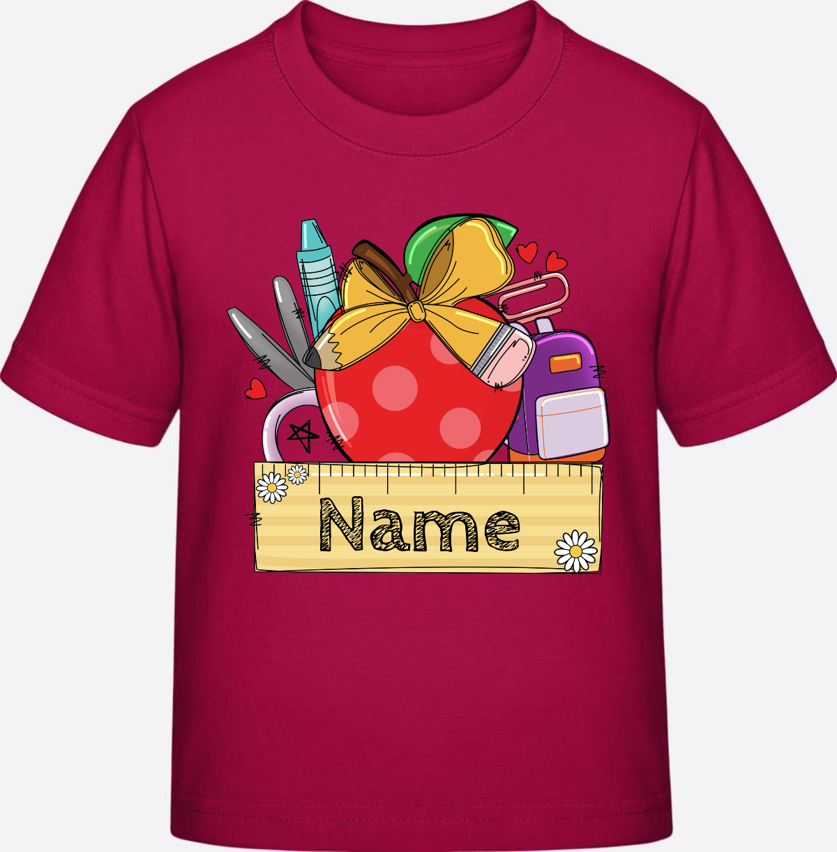 Personalisiertes T-Shirt zur Einschulung – Geschenk mit Wunschnamen - Sorbet