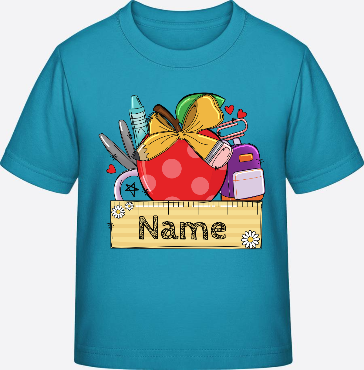 Personalisiertes T-Shirt zur Einschulung – Geschenk mit Wunschnamen - Swimming Pool